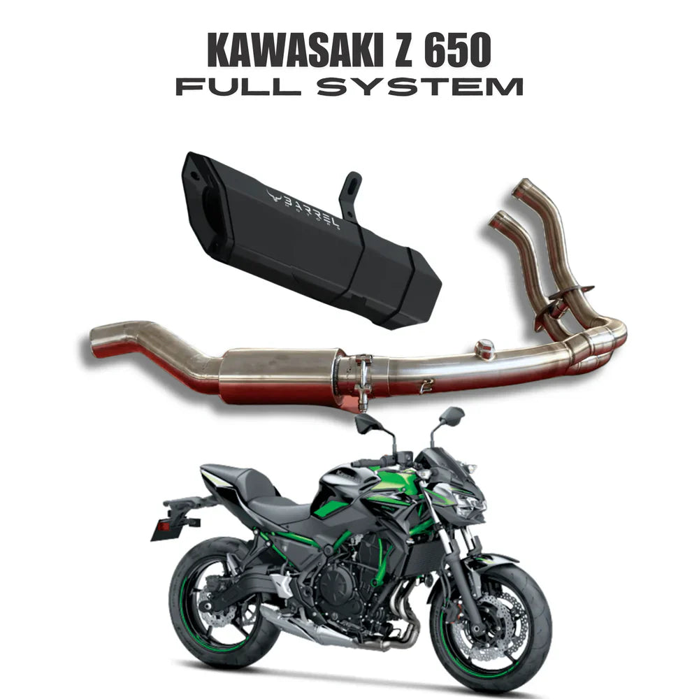 Barrel Rogue 2.0 Slip-On Exhaust for Kawasaki Z650 | 304 Stainless Steel Performance Exhaust