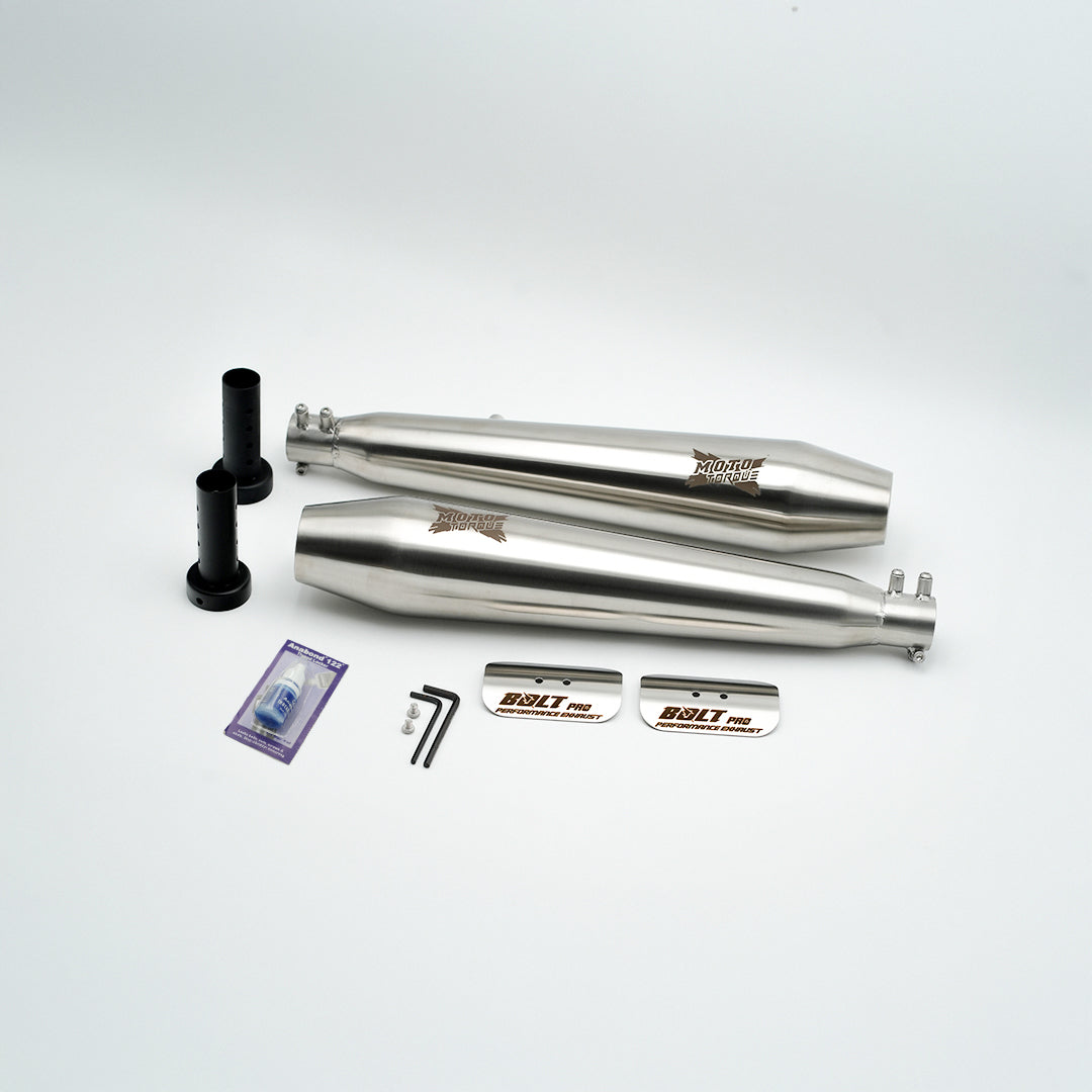 Moto Torque BOLT PRO Performance Exhaust Matte for Royal Enfield Interceptor 650 / Continental GT 650 | Free Flow Slip-On Exhaust
