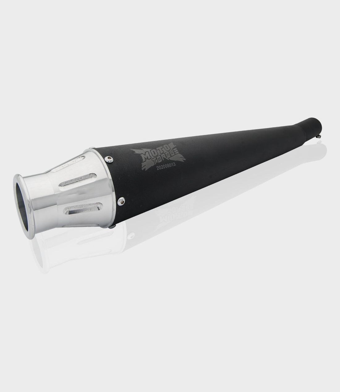 Moto Torque Launcher Black Exhaust for Royal Enfield UCE Models – Dyno Proven Performance Silencer