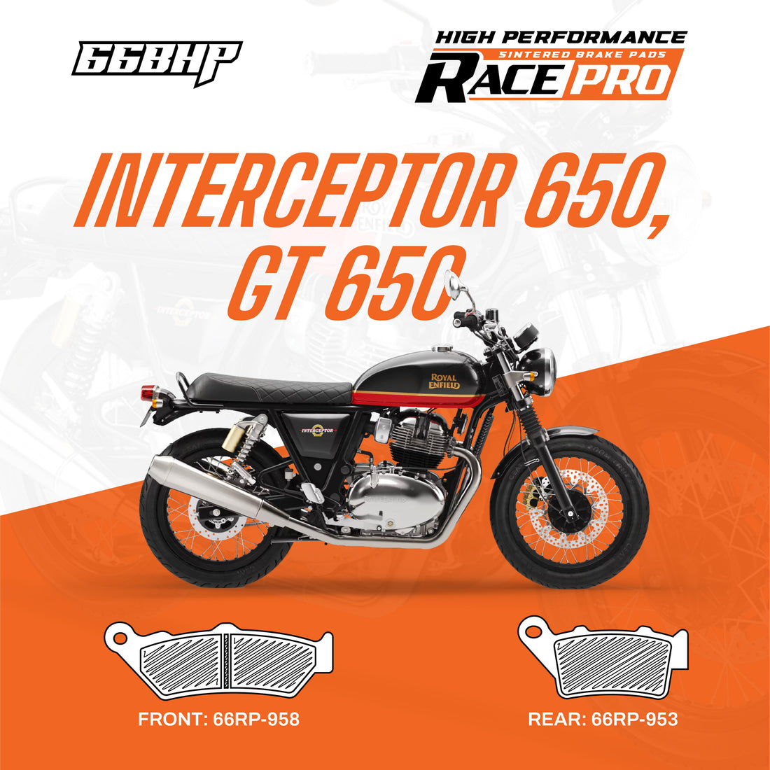 66BHP Royal Enfield GT Interceptor 650 Race Pro Sintered Brake Pad