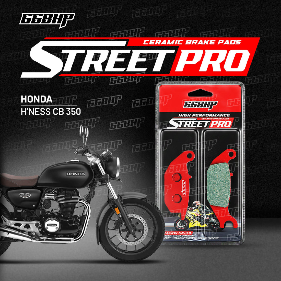 66BHP Honda CB 350 Highness Street Pro Semi Ceramic Brake Pads