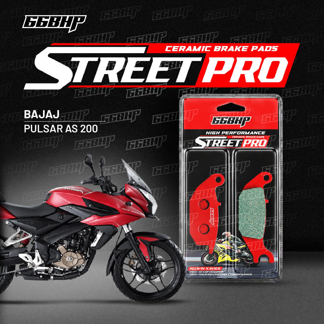 66BHP Bajaj Street Pro Semi Ceramic Brake Pads