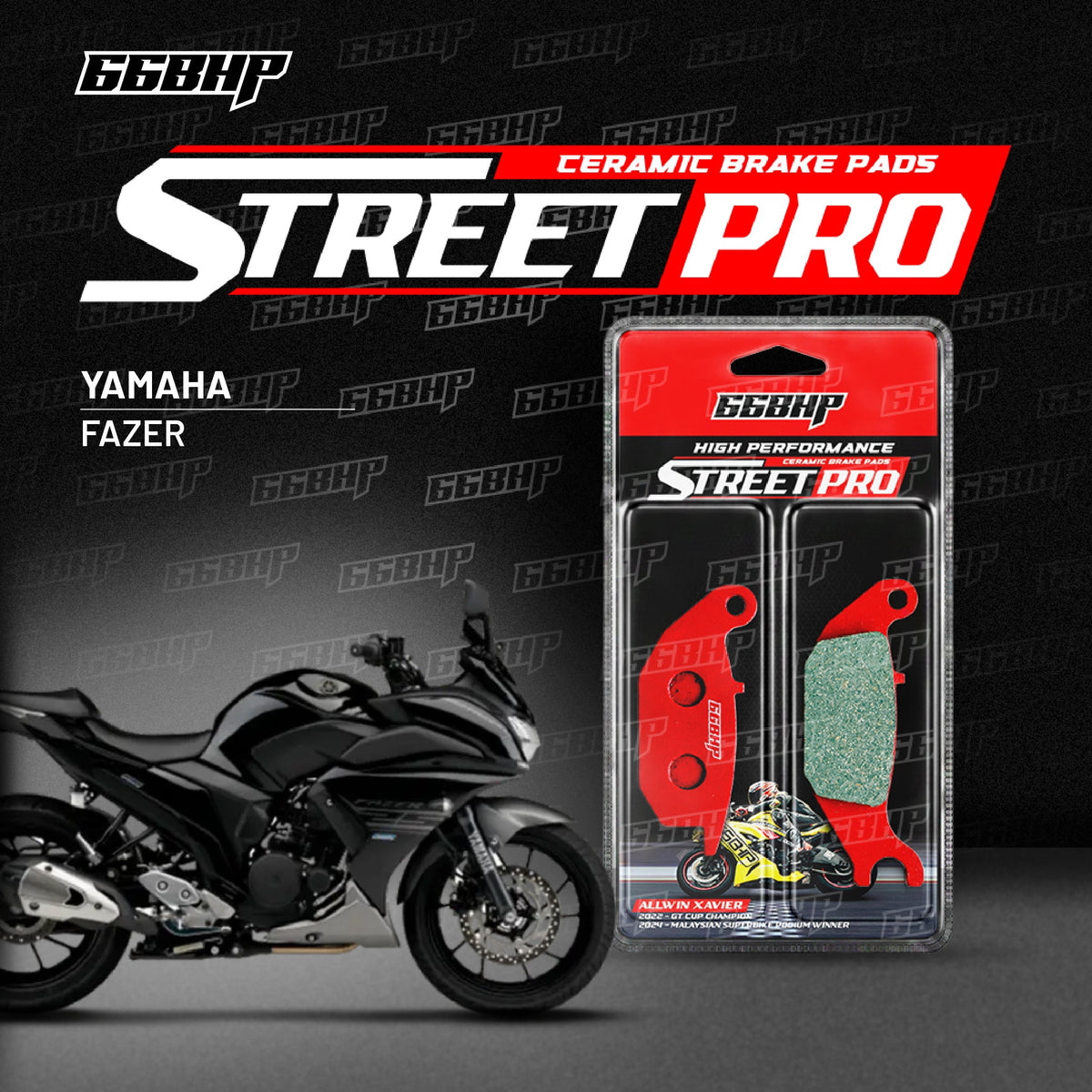 66BHP Yamaha Fazer Street Pro Semi Ceramic Brake Pads