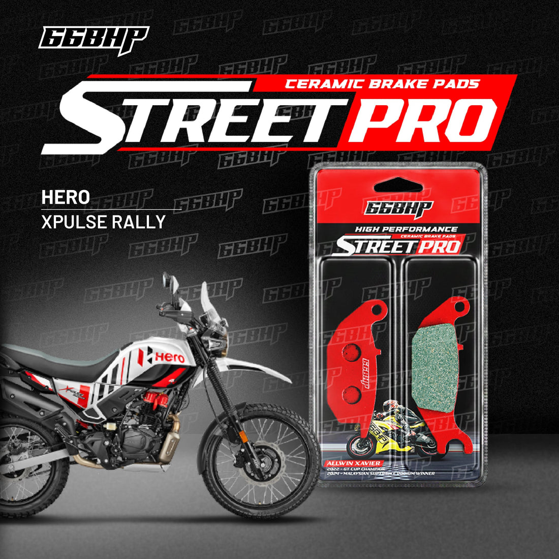 66BHP Hero Street Pro Semi Ceramic Brake Pads