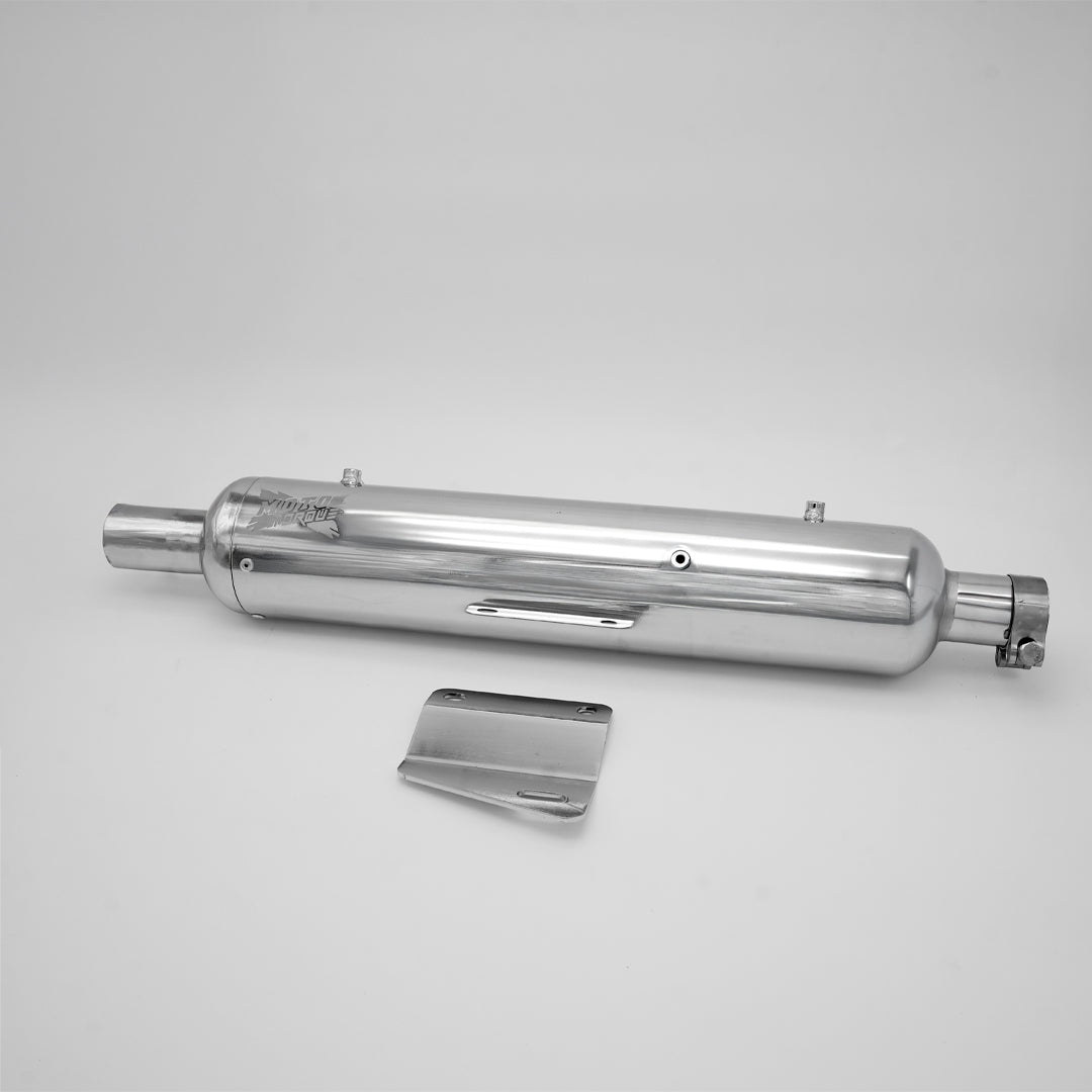 Moto Torque Reborn Replica Chrome Exhaust for Royal Enfield Classic 350 Reborn | Premium Chrome Performance Exhaust
