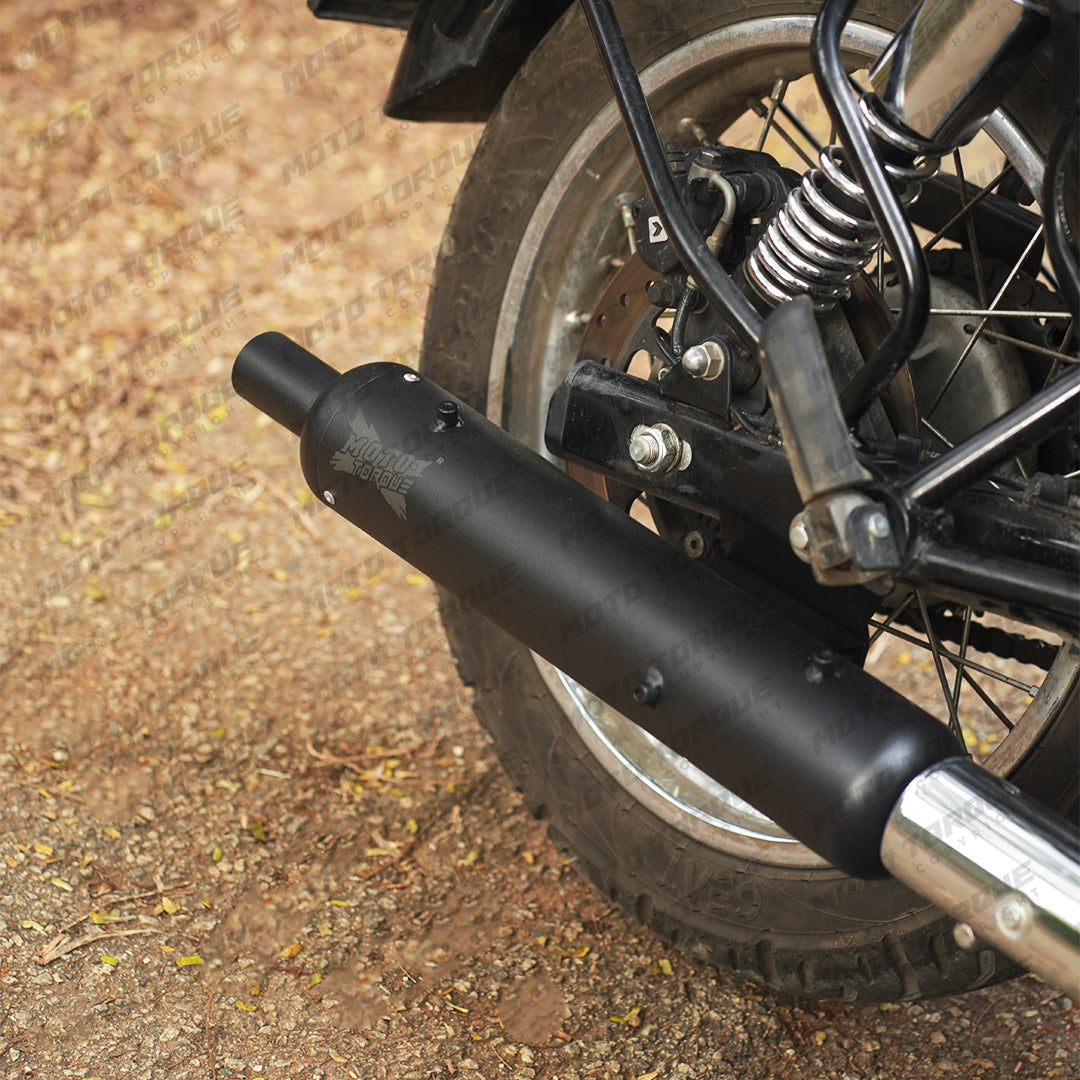 Moto Torque Replica Exhaust Black for Royal Enfield Classic 350 Reborn | Premium Black Performance Exhaust