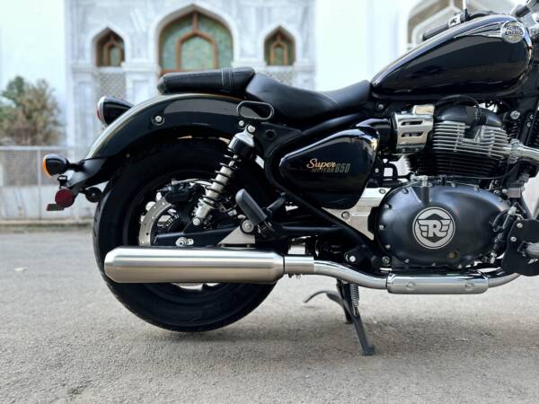 AEW Performance Exhaust for Royal Enfield Super Meteor 650 | TE 202 SS304 Stainless Steel Matt Polish Silencer