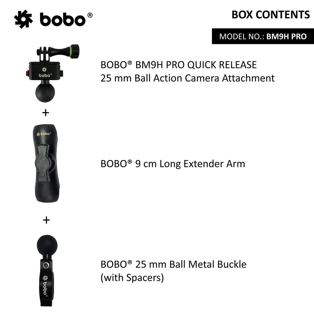 BOBO BM9H PRO – Quick Release Bike Action Camera Mount