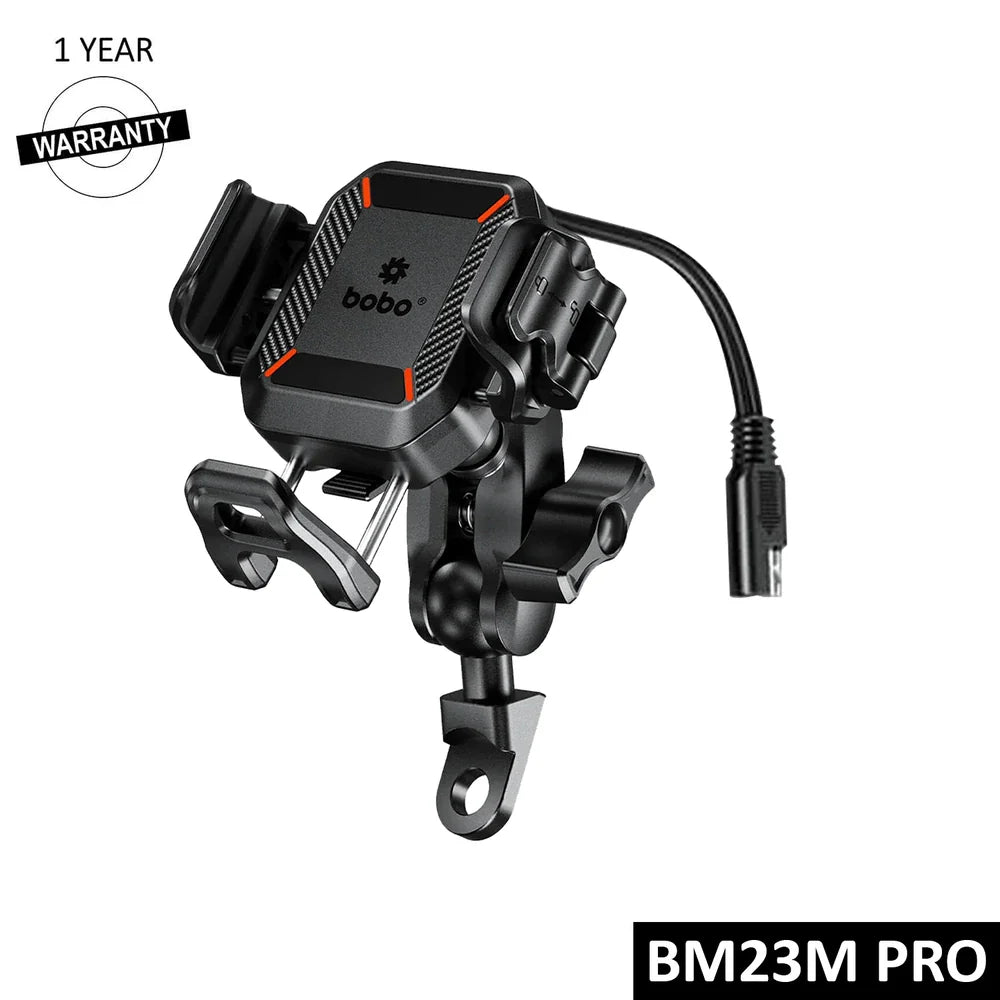 BOBO BM23H/M PRO Bike Phone Holder with Wireless & 36W USB-C Charging and Anti Vibration