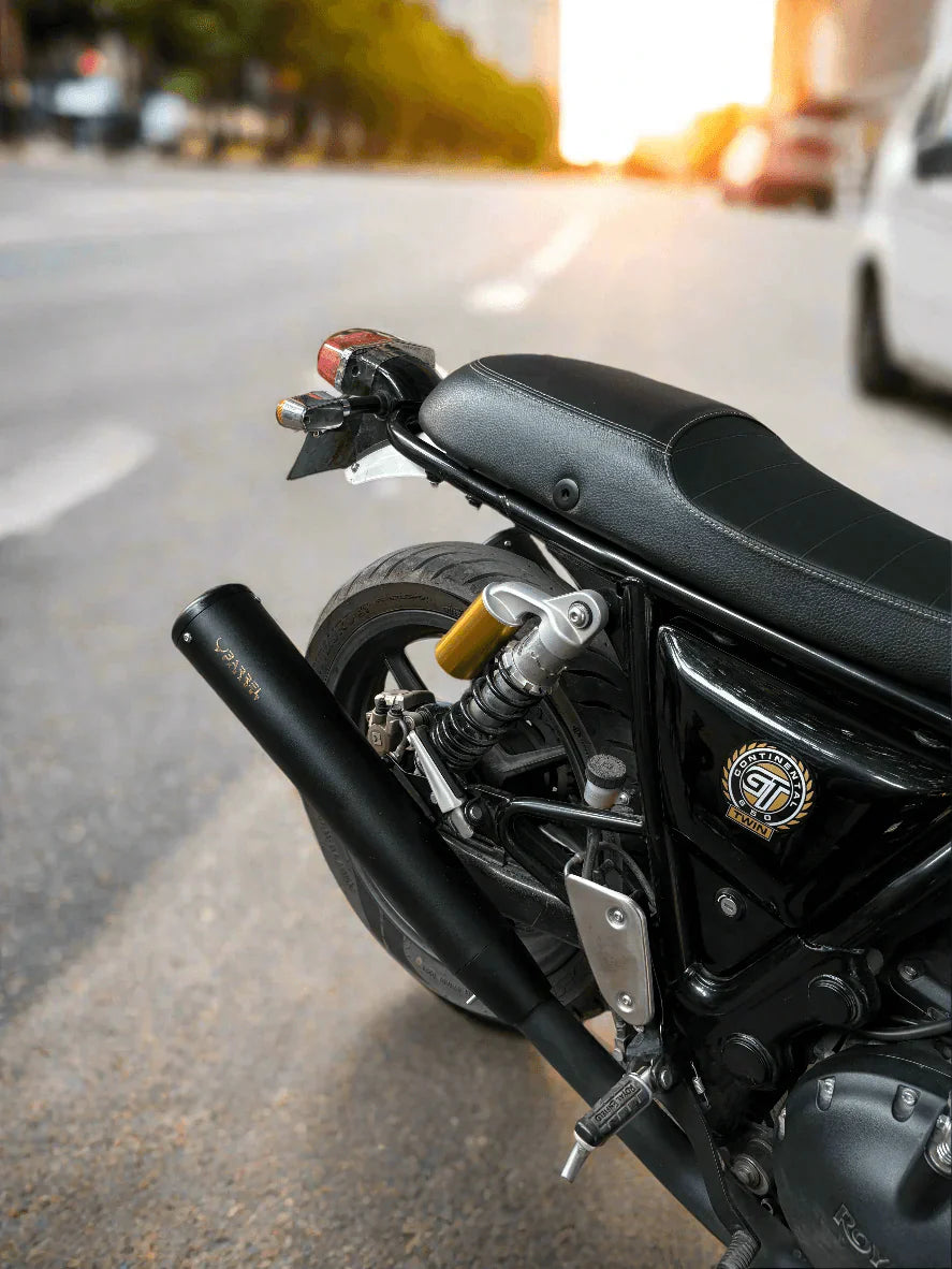 Barrel Exhaust-10 Bass Master Slip-On Exhaust for Royal Enfield Interceptor 650 / Continental GT 650 (Black) | 304 Stainless Steel Performance Exhaust