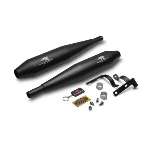 Red Rooster Celesta Pro Exhaust for Yezdi Roadster / Jawa 42 / Jawa 42 FJ / Jawa Classic (Polish / Black)