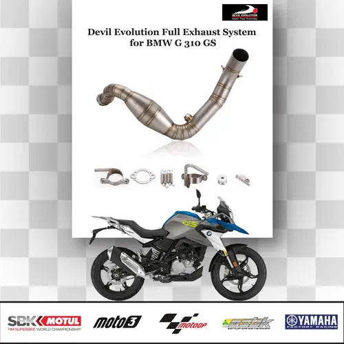 Devil Evolution Full Sports Exhaust System for BMW G 310 GS | Performance Racing Exhaust India