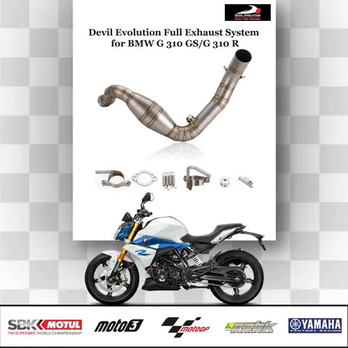Devil Evolution Full Sports Exhaust System for BMW G 310 R / BMW G 310 RR / TVS Apache RR 310 | Performance Racing Exhaust India