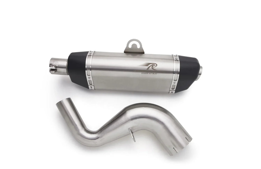 Red Rooster Galactic Exhaust for KTM Duke 390 (BS3) | Performance Stainless Steel Exhaust