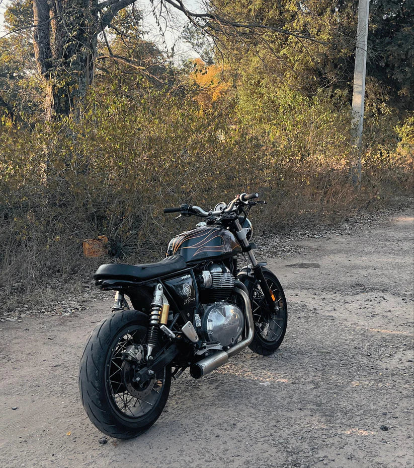 SS Motocorp 2x1 Full System Exhaust with Short Can for Royal Enfield Interceptor 650 / Continental GT 650 | Performance Exhaust (2 O2 Sensor Compatible)
