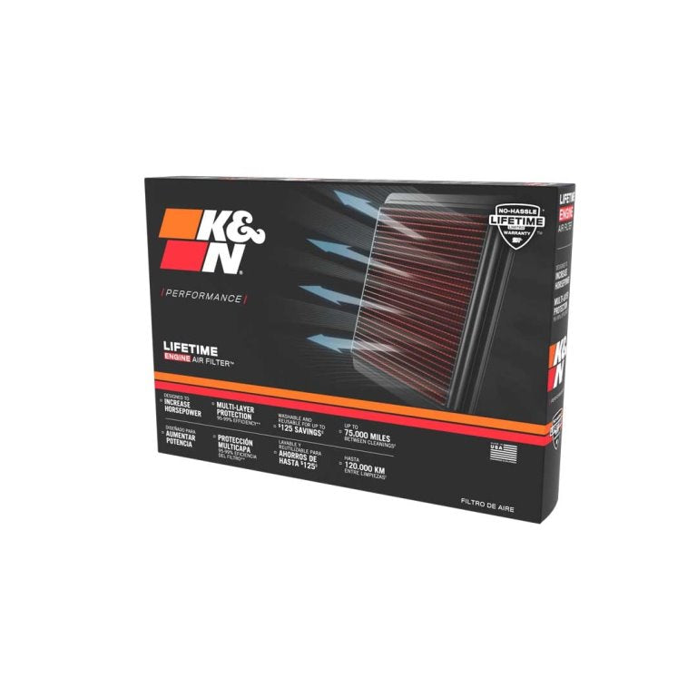 K&N BM-1010 High-Flow Lifetime Air Filter for BMW S1000RR / S1000R / S1000XR – Washable Performance Cotton Gauze Filter