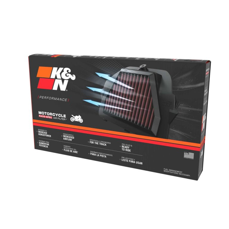 K&N BM-1010R High Flow Lifetime Racing Air Filter for BMW S1000RR, S1000R, S1000XR & HP4 (2009-2020)