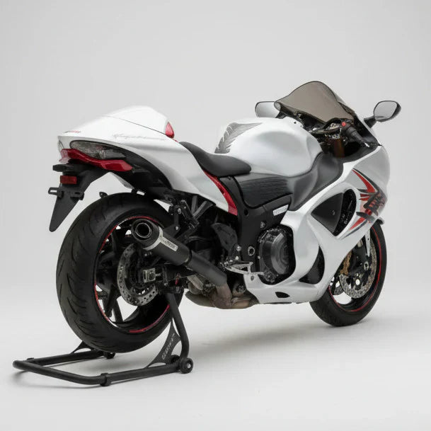 Barrel Outlaw 2.0 Slip-On Exhaust with Link Pipe for Suzuki Hayabusa Gen 3 | 304 Stainless Steel Performance Exhaust (Black / Titanium)