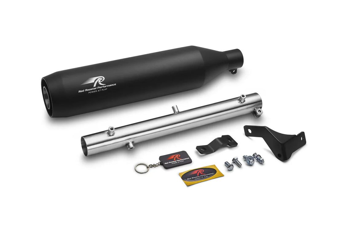 Red Rooster Polestar Pro Exhaust for Royal Enfield Classic Reborn 350 – Performance Slip-On (Black / Polish)