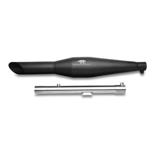 Red Rooster Rumbler Ace Black Matte Exhaust for Royal Enfield Meteor 350 – SS304 Performance Silencer