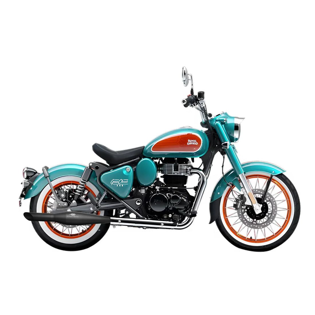 Red Rooster Rumbler Ace Exhaust for Royal Enfield Goan Classic 350 (Polish / Black / Matte)