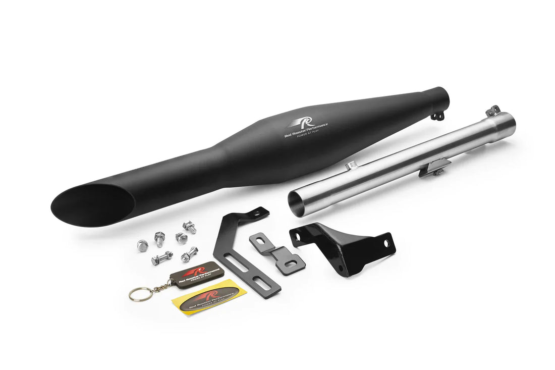 Red Rooster Rumbler Ace Exhaust for Meteor 350 – Performance Exhaust (Polish / Matte / Black)