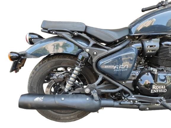 KP Racing System Bassmaster Stage 2 Combo for Royal Enfield Shotgun 650 | SS304 Matte Black Exhaust Kit with Performance Air Filter, Stage Plate & Iridium Spark Plugs (Dyno Tested)