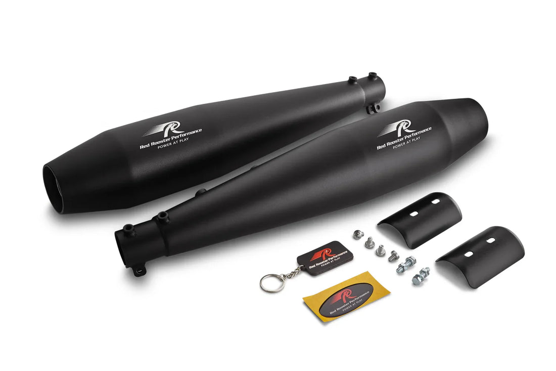 Red Rooster Stellar Exhaust for Interceptor 650 & Continental GT 650 – Performance Slip-On (Polish / Matte / Black)