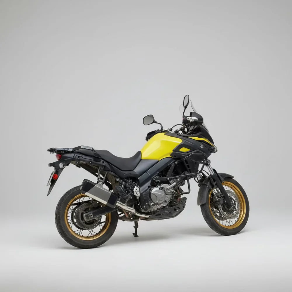 Barrel Storm Slip-On Exhaust with Mid Pipe for Suzuki V-Strom 650 | 304 SS Adventure Touring Performance Exhaust (DB Killer Included)