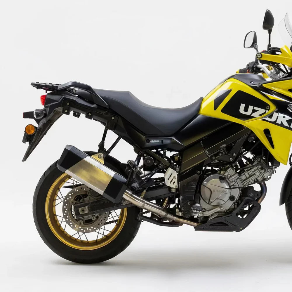 Barrel Storm Slip-On Exhaust with Mid Pipe for Suzuki V-Strom 650 | 304 Stainless Steel Performance Exhaust