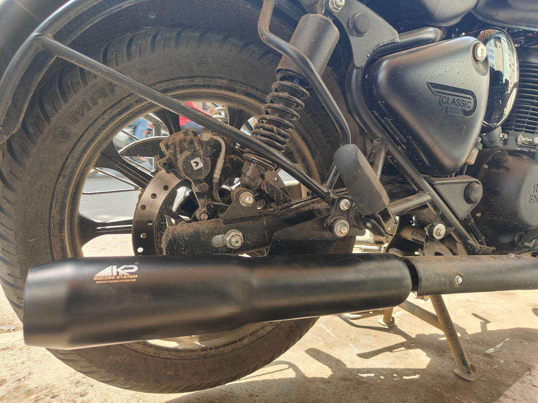 KP Racing Thor Performance Exhaust Black – Stainless Steel 304 for Royal Enfield BS3, BS4 & BS6 | Deep Sound Premium Exhaust System