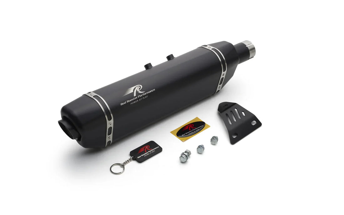 Red Rooster Vertex Exhaust for Himalayan & Scram 411 – Performance Slip-On (Polish / Matte / Black)