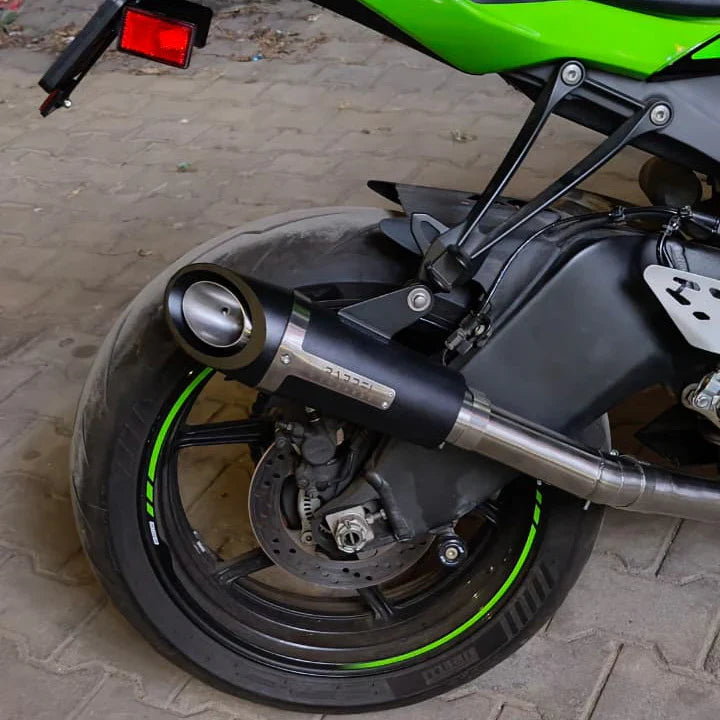 Barrel Outlaw 2.0 Slip-On Exhaust with Mid Pipe for Kawasaki ZX-6R (2025) | 304 Stainless Steel Performance Exhaust