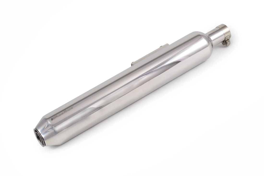 PowerRage Slip-On Exhaust for Royal Enfield Classic 350 Reborn / Meteor 350 – Polished Stainless Steel
