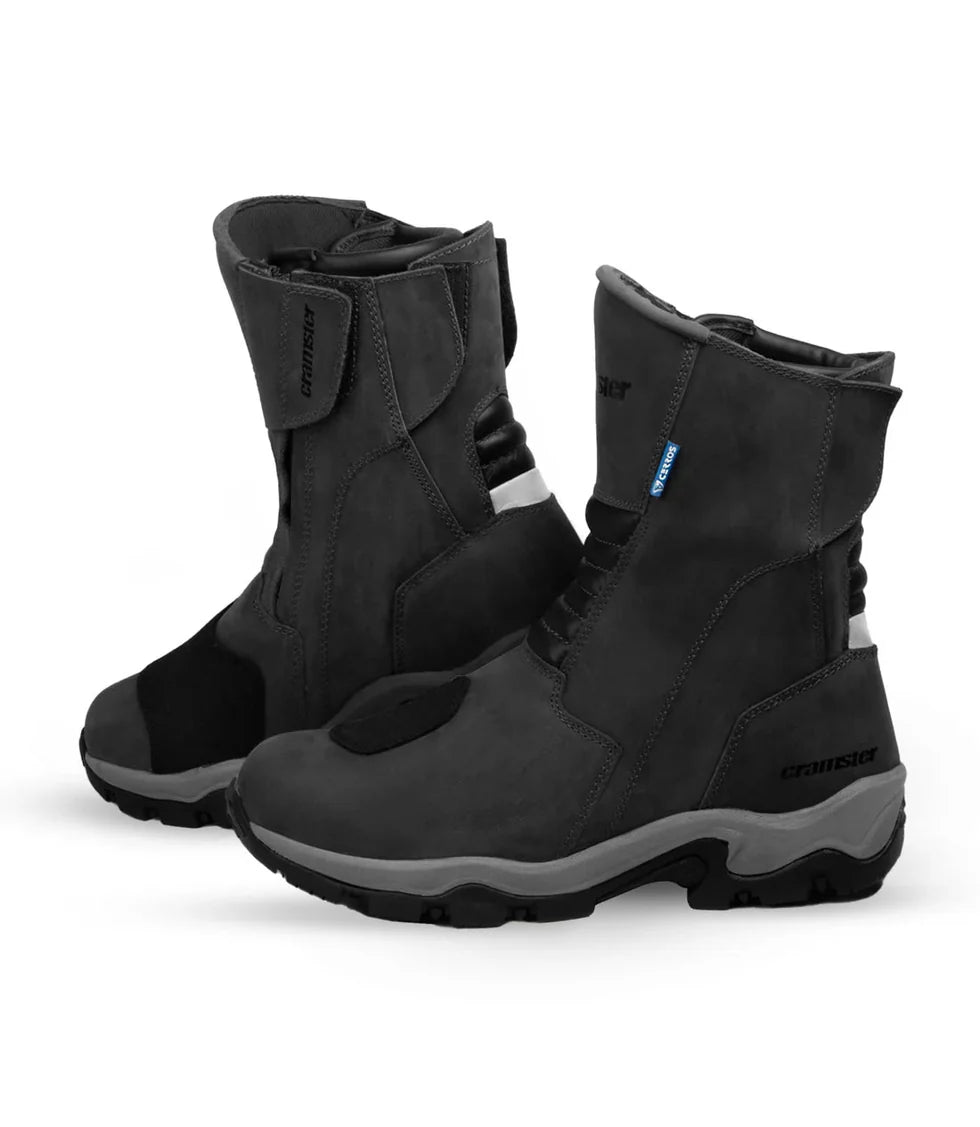 Cramster Flux motorcycle touring boots in black