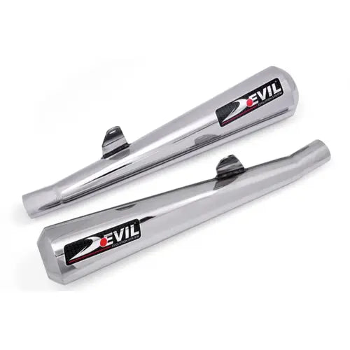 Devil Evolution Slip-On Exhaust Set for Royal Enfield Interceptor 650 & Continental GT 650 | Stainless Steel Megaphone Silencers (Set of 2)