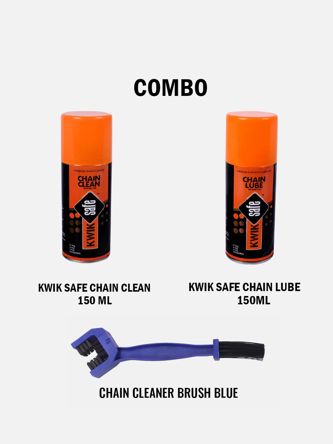 Kwik Safe Chain Lube + Chain Cleaner Combo + Brush