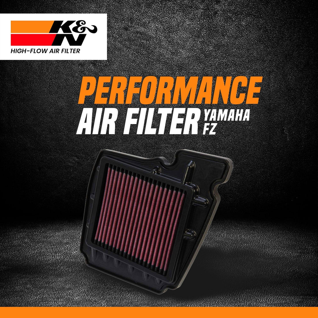 K&N YA-1611 High Performance Air Filter for Yamaha FZ16 & Fazer 153cc (2008-2011) | Washable Reusable Filter
