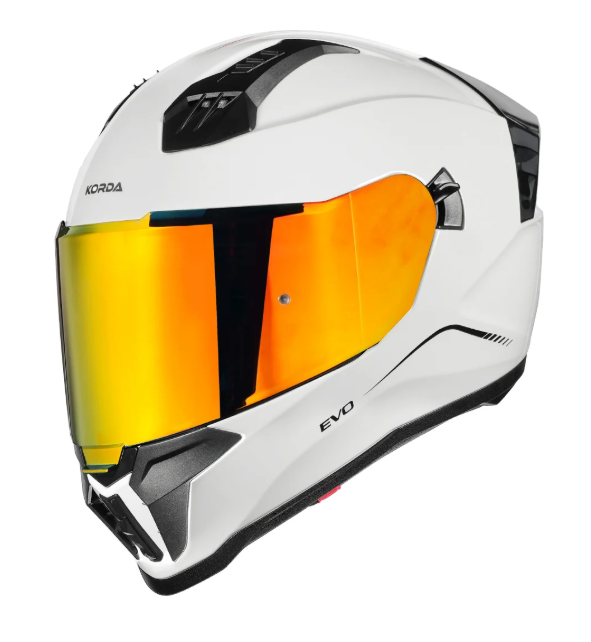 Korda Evo Solid Full Face Helmet – Gloss White