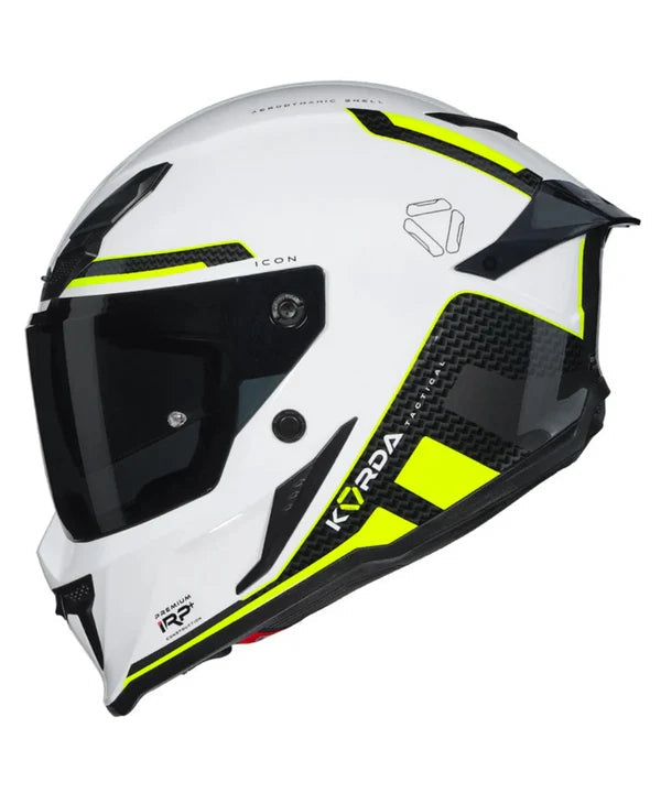 Korda Icon Tokio Full Face Helmet – Gloss White/Yellow