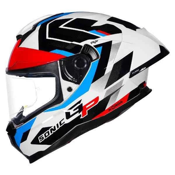 Korda Sonic GP Flash Full Face Helmet – Gloss White/Red/Blue