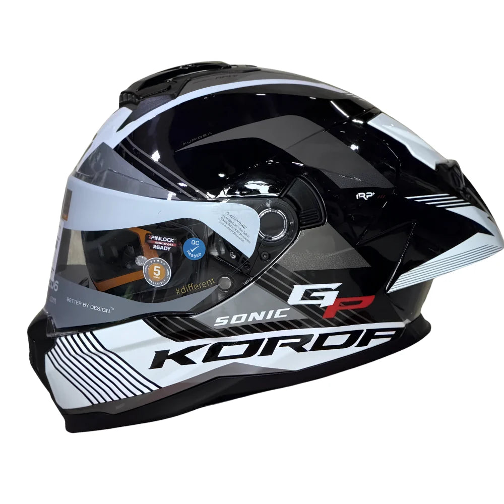 Korda Sonic GP Furiosa Full Face Helmet – Gloss Grey