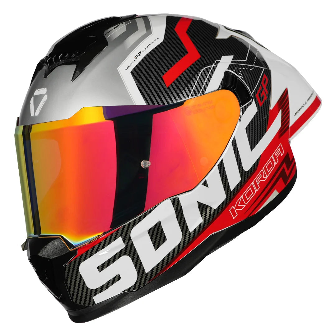 Korda Sonic GP Spi-D Full Face Helmet – Gloss White/Red
