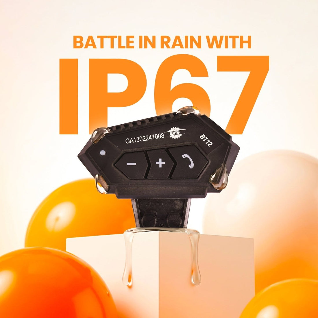 LGP BLUETOOTH BT-12 WIRELESS MOTORCYCLE HELMET HEADSET WITH MIC