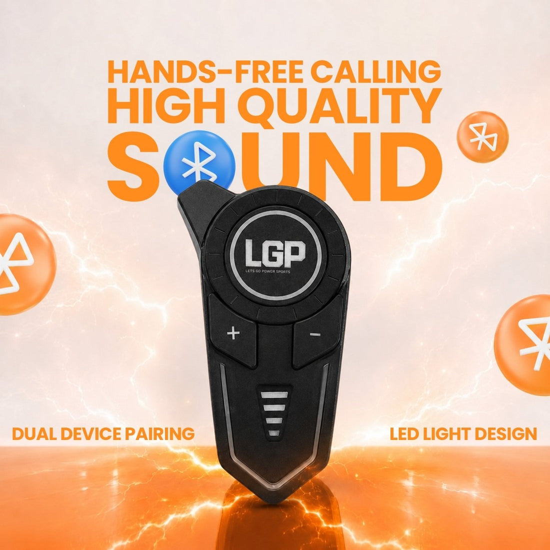 LGP F20 Bluetooth Helmet Headset | Wireless Bike Helmet Speakers with Mic, Music & Call Control | Universal Fit