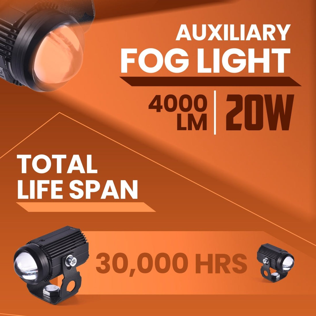 LGP Mini Driving LED Fog Lamp for Bike (Pair) | High Brightness Waterproof Auxiliary Light | Universal Fit for All Motorcycles