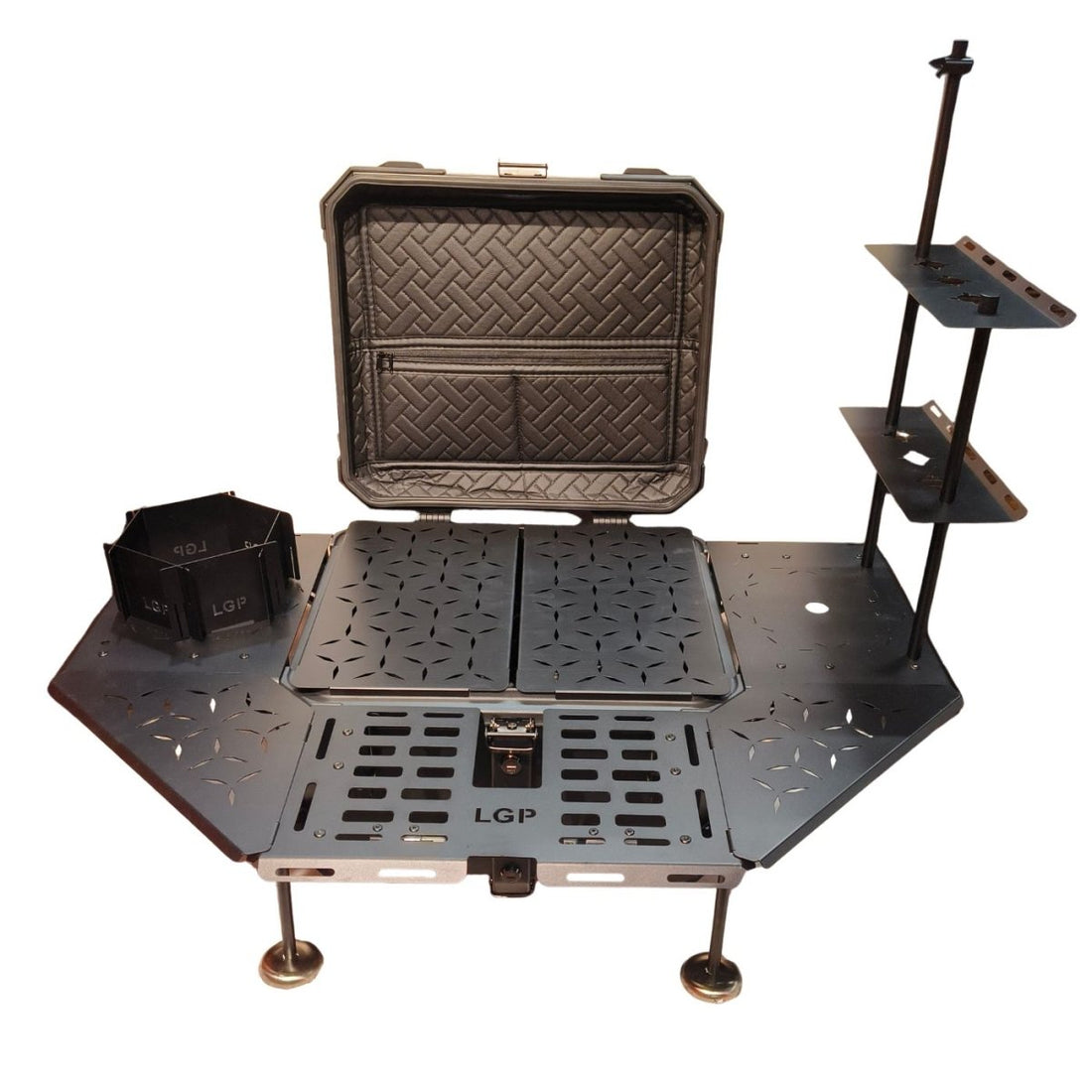 LGP Premium 55L Black Campaign Top Box with Backrest for Motorcycles
