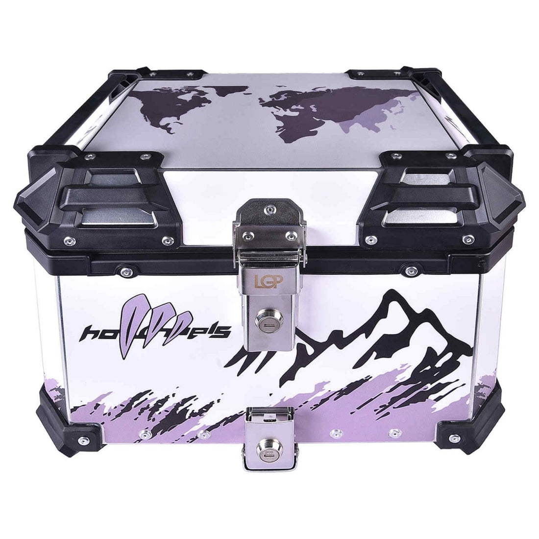 LGP TOP BOX 45L WHITE GRAPHICS WITH BACKREST