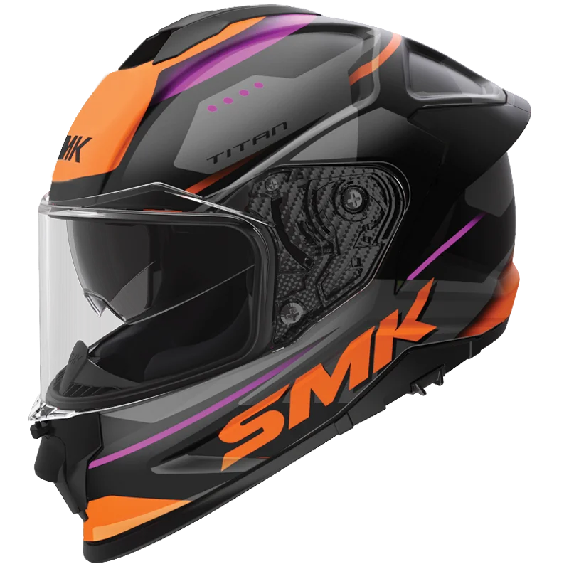 SMK Titan Sporter MA279 Grey Orange Full Face Helmet