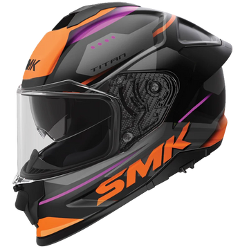 SMK Titan Sporter MA279 Grey Orange Full Face Helmet